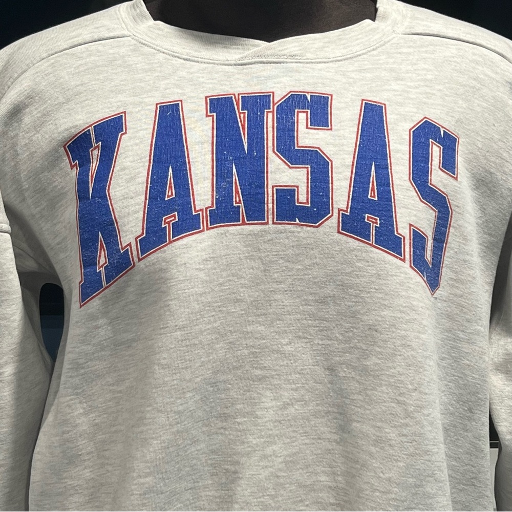 Vtg 90’s Galt Sand Kansas Jayhawks KU Crewneck Sweatshirt Large NCAA Rock Chalk - Picture 3 of 13